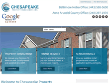 Tablet Screenshot of chesapeakepropmgmt.com